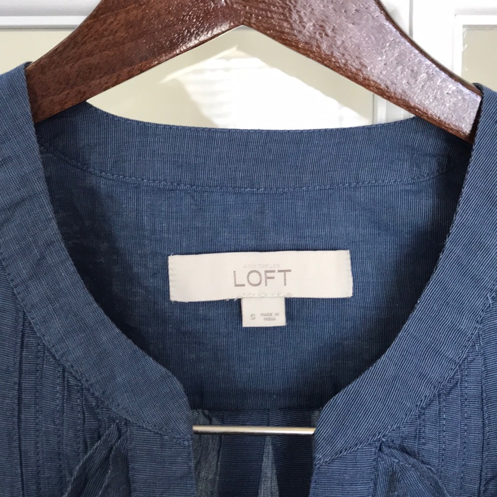 LOFT Ruffle-Neck Blouse - Picture 2 of 8